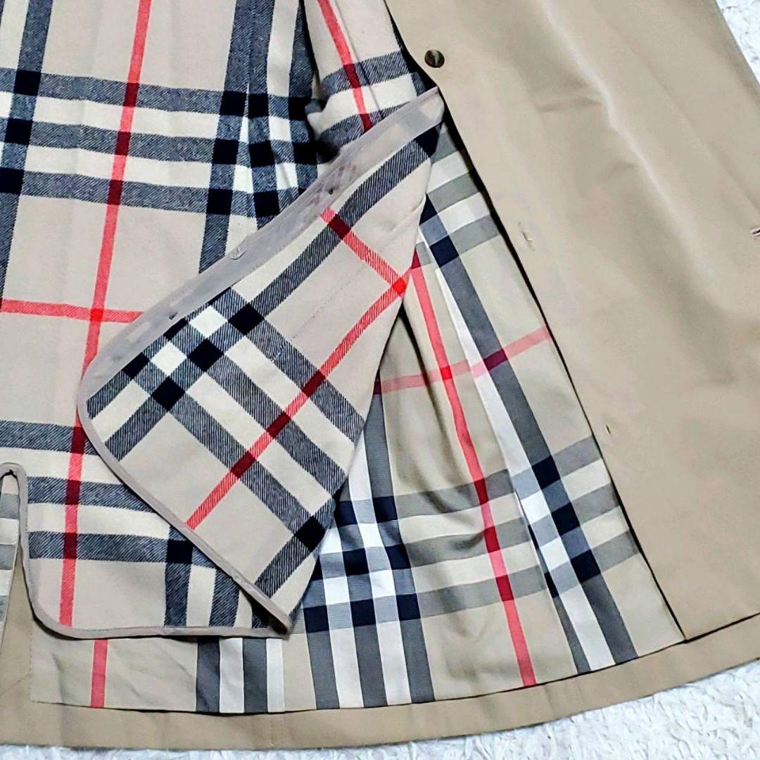 美品 M バーバリー トレンチコート ハニーベージュ ノバチェック 羊毛ライナー