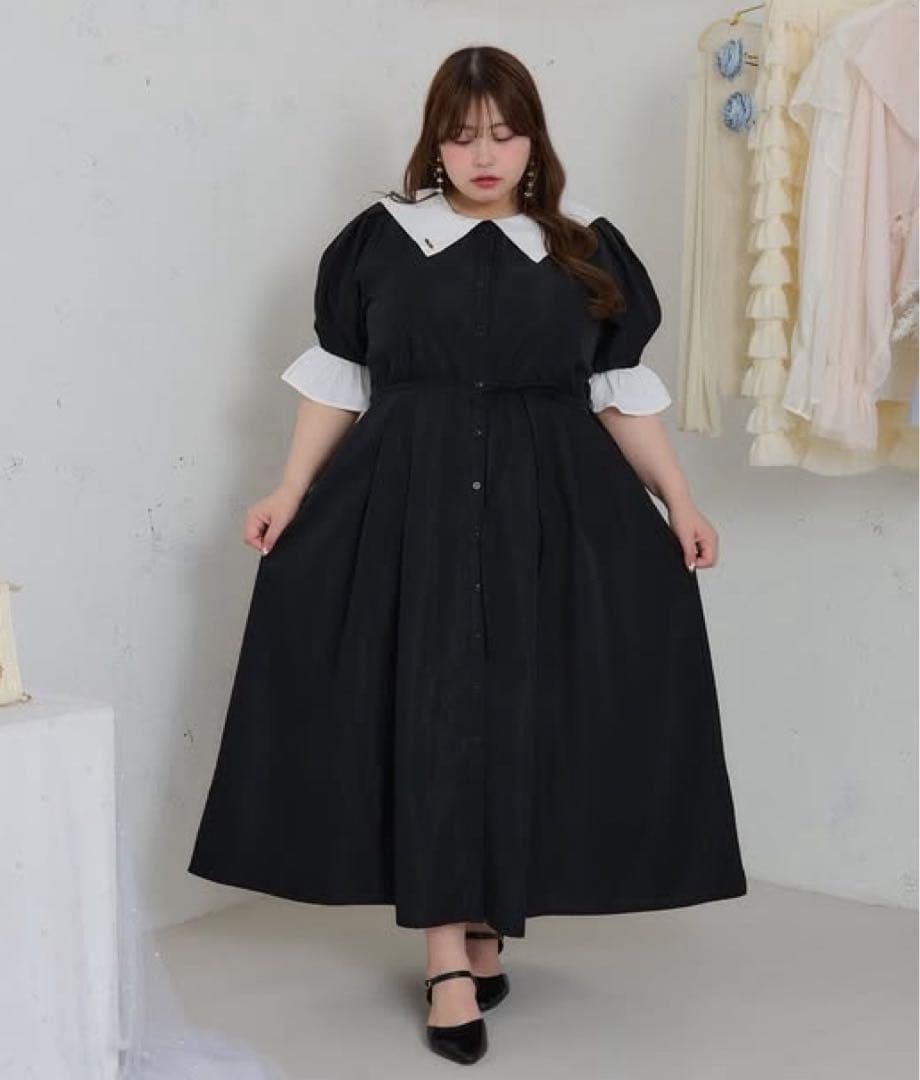 Louiosyプレート付きセーラーカラー半袖ワンピース