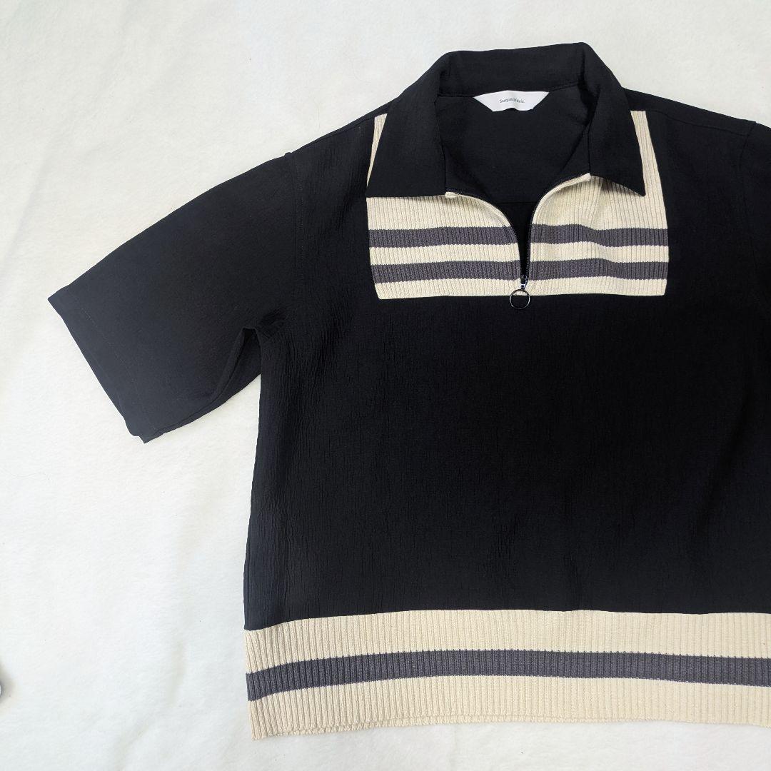 Sasquatchfabrix.　ニット　短丈 ハーフジップ シャツ　ポロシャツ Sasquatchfabrix. ニット 短丈 ハーフジップ シャツ ポロシャツ