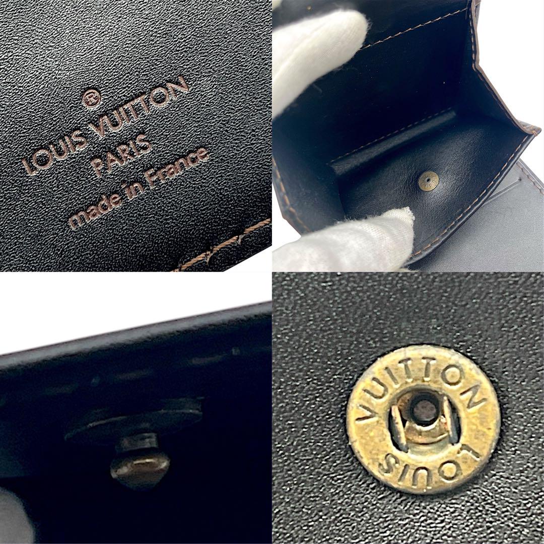 【微美品】LOUIS VUITTON ルイヴィトン　折り財布　こげ茶　レザー