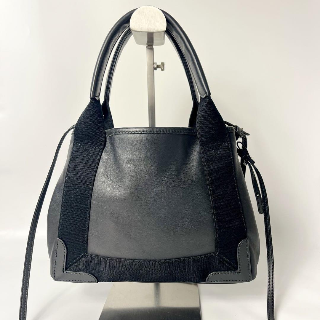 【美品】バレンシアガ カーフレザー ネイビーカバス xs 2way トートバッグ 画像9