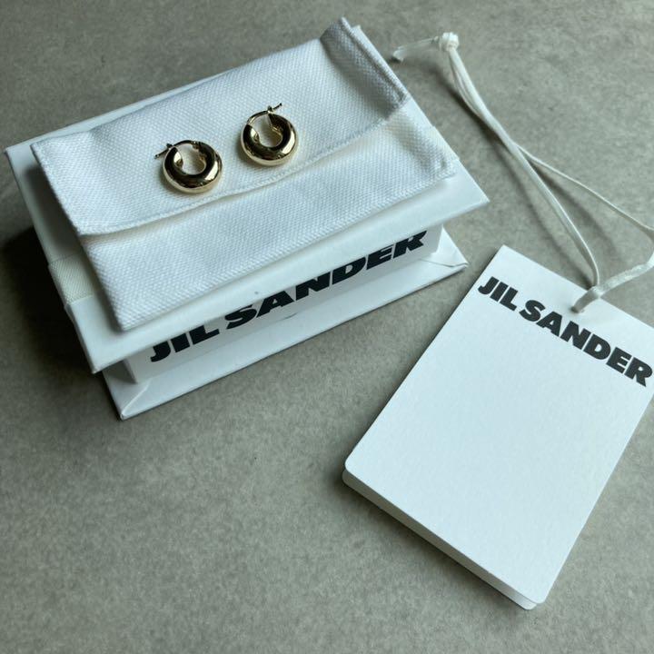 【関税送料込み】Jil Sanderバーピン ファステッドフープ ピアス ☆【Jil Sander】☆ジルサンダー フープ ピアス シルバ.ー