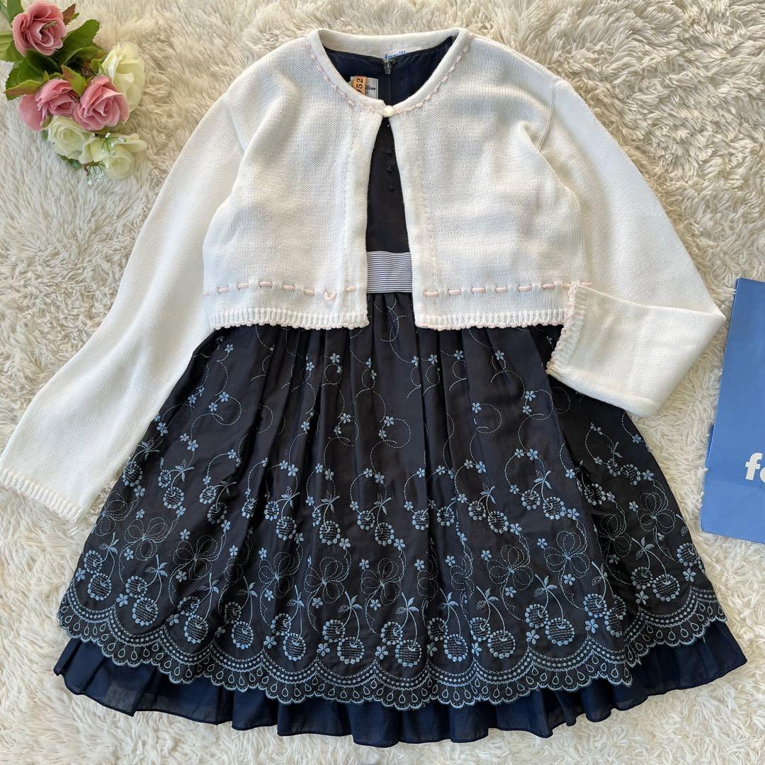 美品✨ファミリア　120 フォーマル　ワンピース　ボレロ 発表会　卒園式　入学式