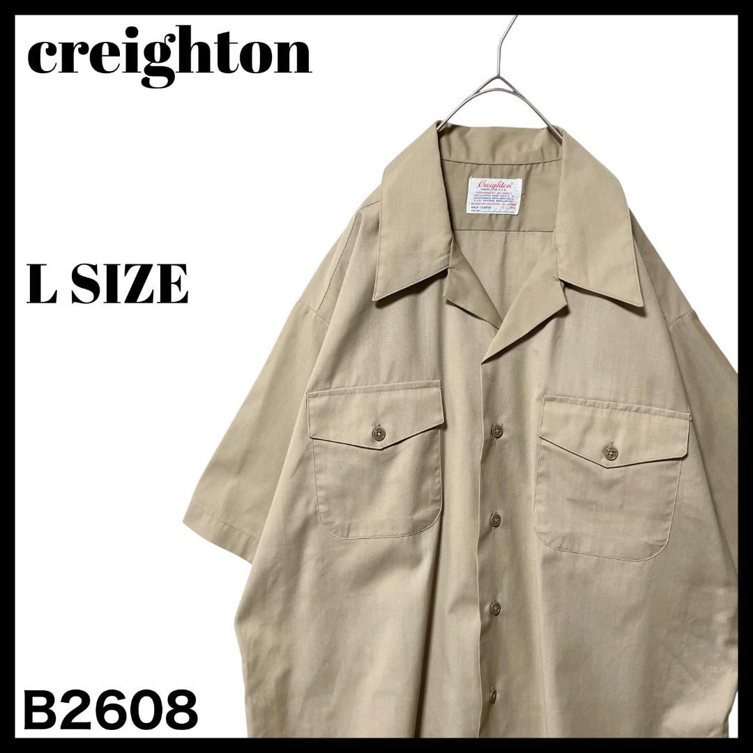 70s-80s USA製 クレイトン ミリタリー オープンカラー半袖シャツ L