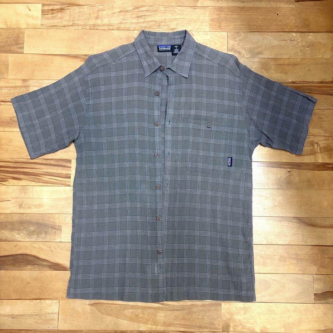 Patagonia 半袖シャツ S オーガニックコットン チェック柄
