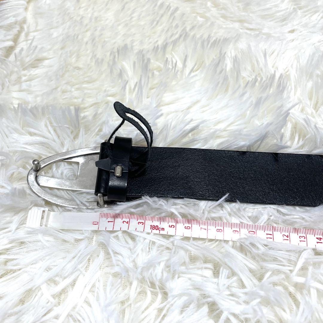 【本物】DIESEL ベルト　ロゴ　バックル　80cm 黒　ブラック　レザー
