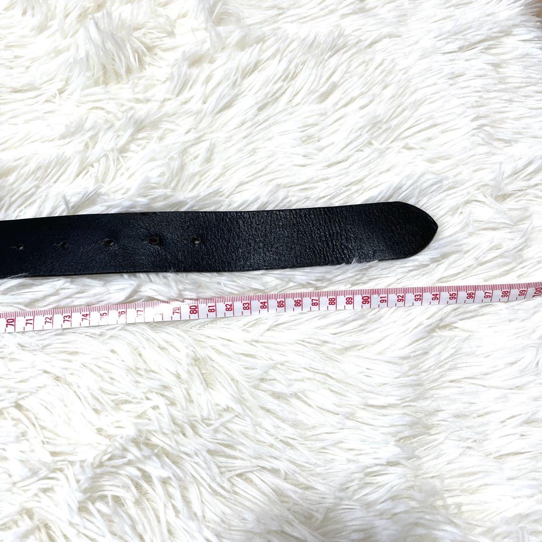 【本物】DIESEL ベルト　ロゴ　バックル　80cm 黒　ブラック　レザー
