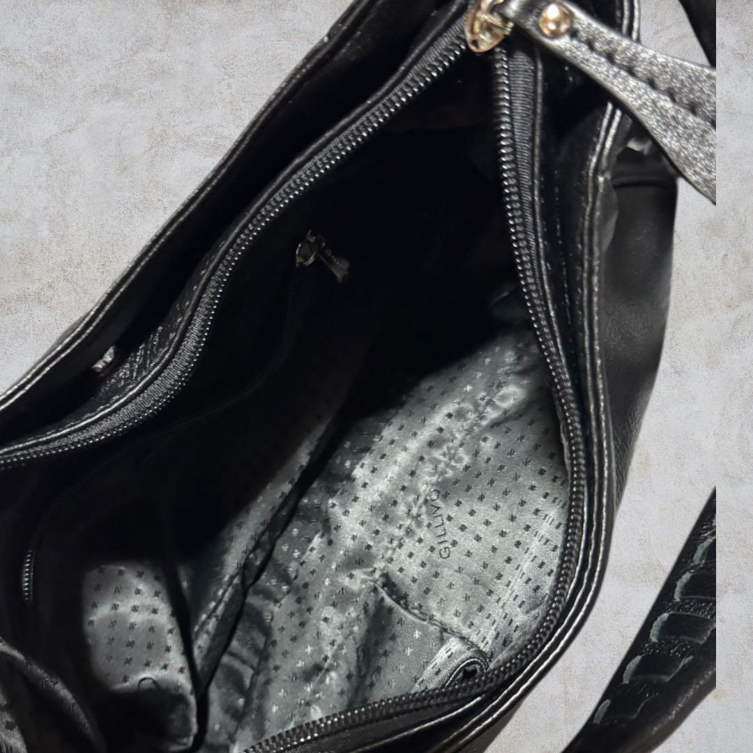 Archive LEATHER SHOULDER BAG BLACK