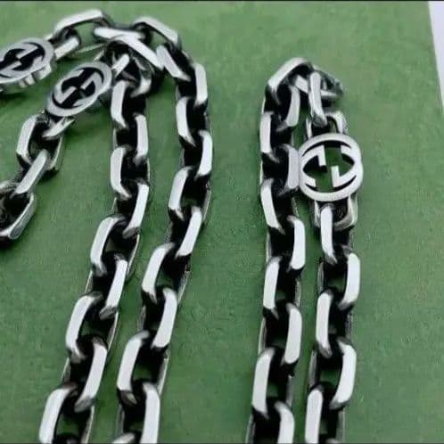 GUCCI インターロッキング　チェーン　ネックレス　シルバー925 60cm