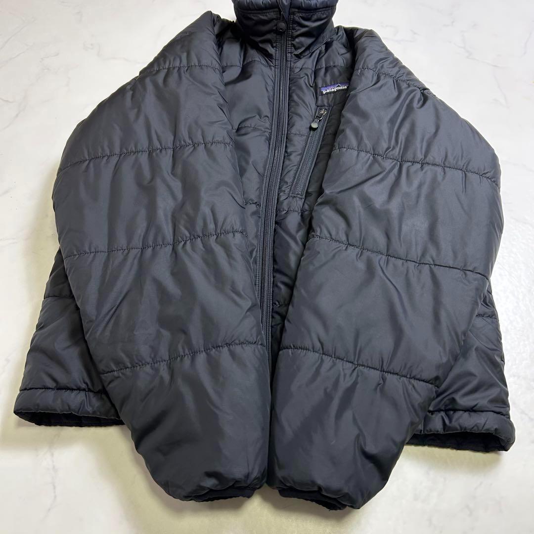 【美品】00s パタゴニア パフジャケット 中綿 フード付属 M 黒