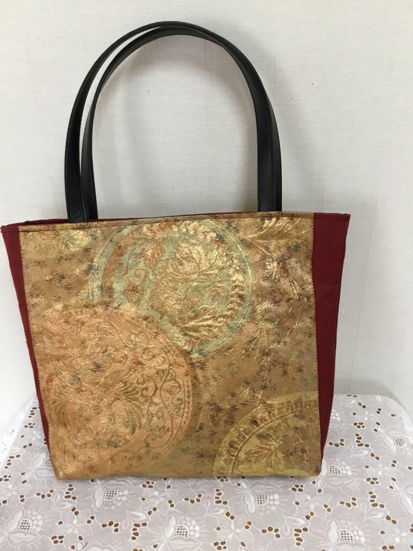 ハンドメイド・リメイク・帯・カバン・トートバッグ・お出掛け・A4ファイル・85