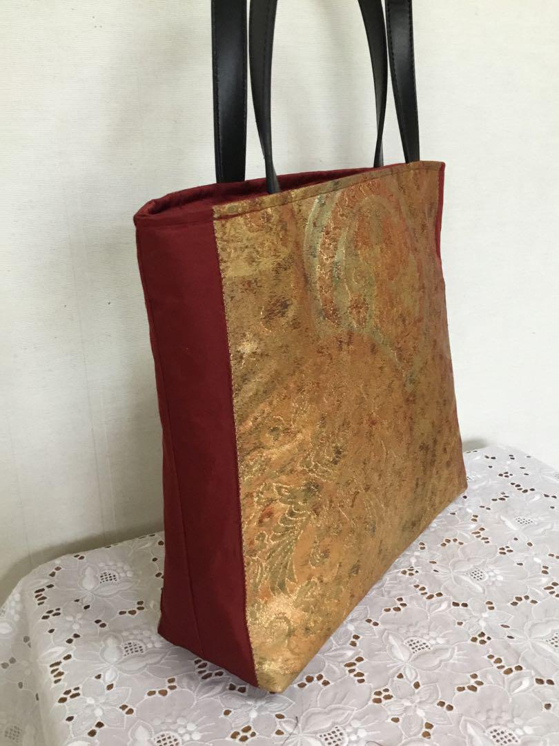 ハンドメイド・リメイク・帯・カバン・トートバッグ・お出掛け・A4ファイル・85