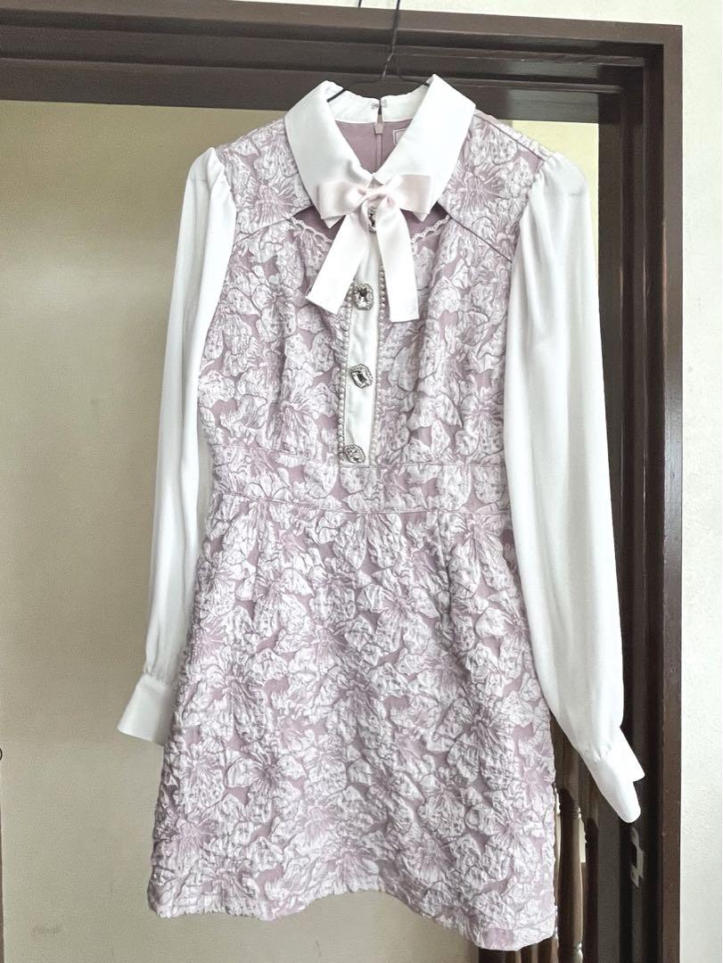 Ank Rouge ふくれジャガードドーリーOP ワンピース　ピンク Ank Rouge ふくれジャガードドーリーOP ワンピース ピンク