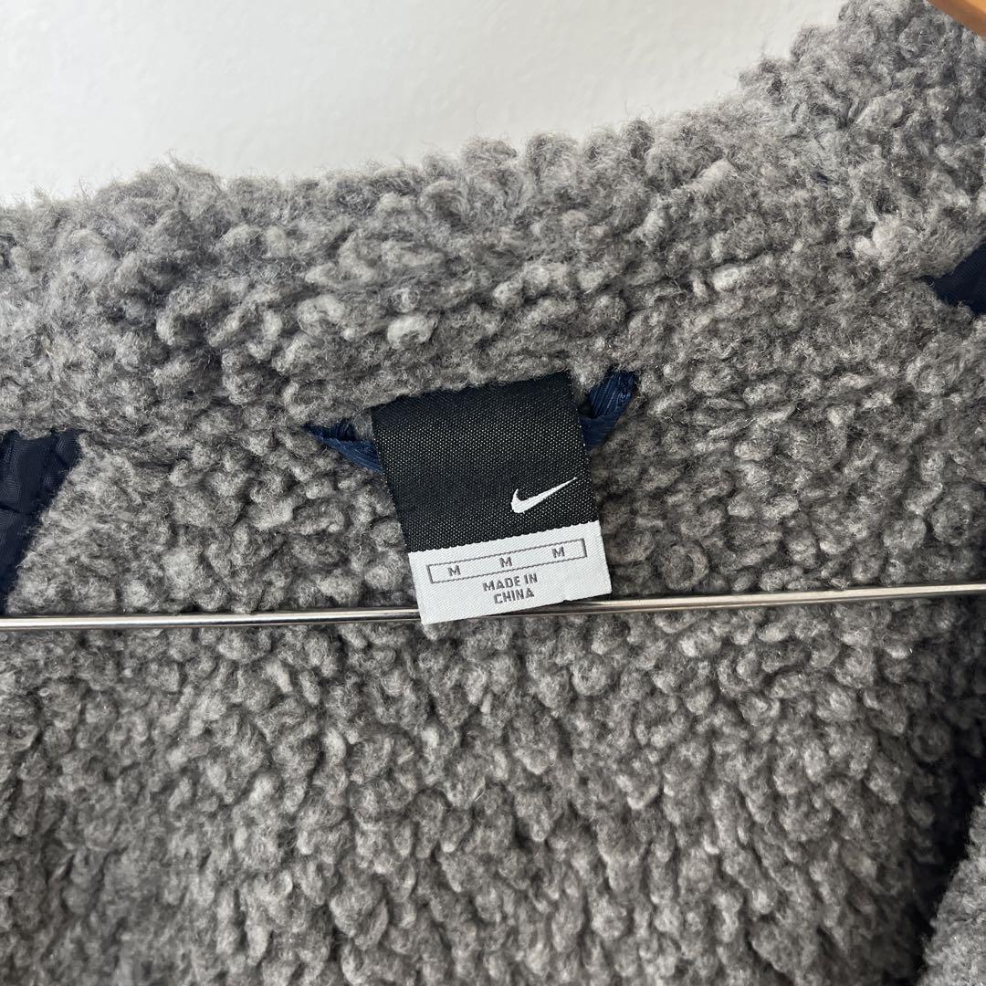 未使用級✨ナイキ　NIKE ロングベンチコート　裏起毛　ブルー　刺繍マーク