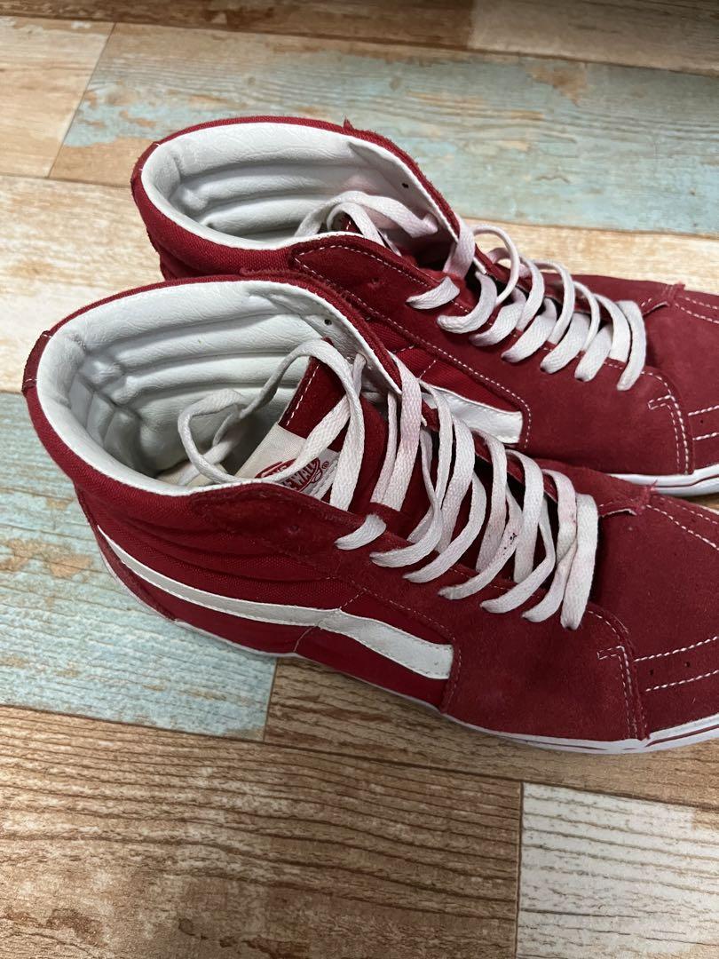 VANS スケートハイ 赤 レザー スケシュー