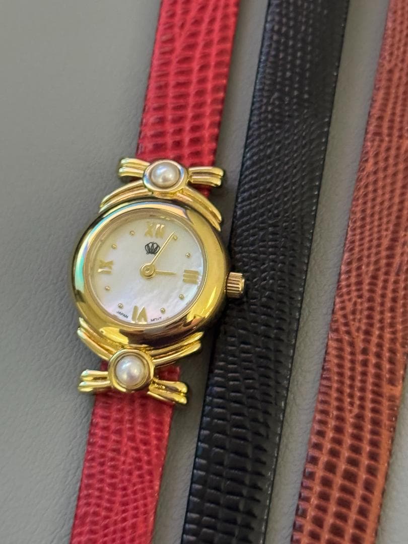 MIKIMOTO パール装飾 ゴールド アナログ 腕時計