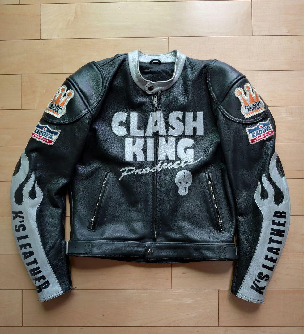 【訳あり】KADOYA レザー ジャケット CLASH KING　Lサイズ
