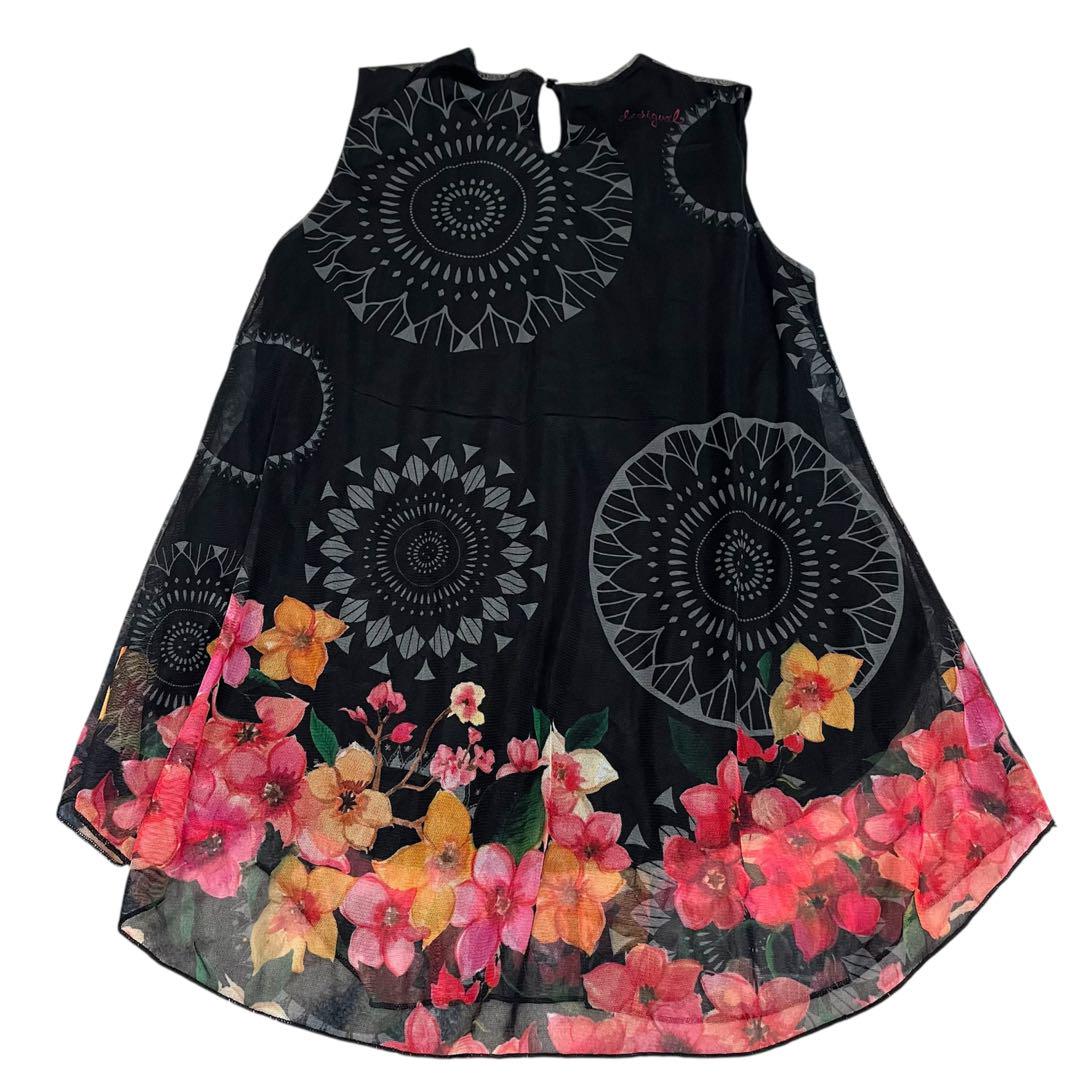 【美品】組曲 ノースリーブ花柄チュニック サイズ2（S相当） デシグアル ノースリーブチュニック 花柄 サイズXS - メルカリ