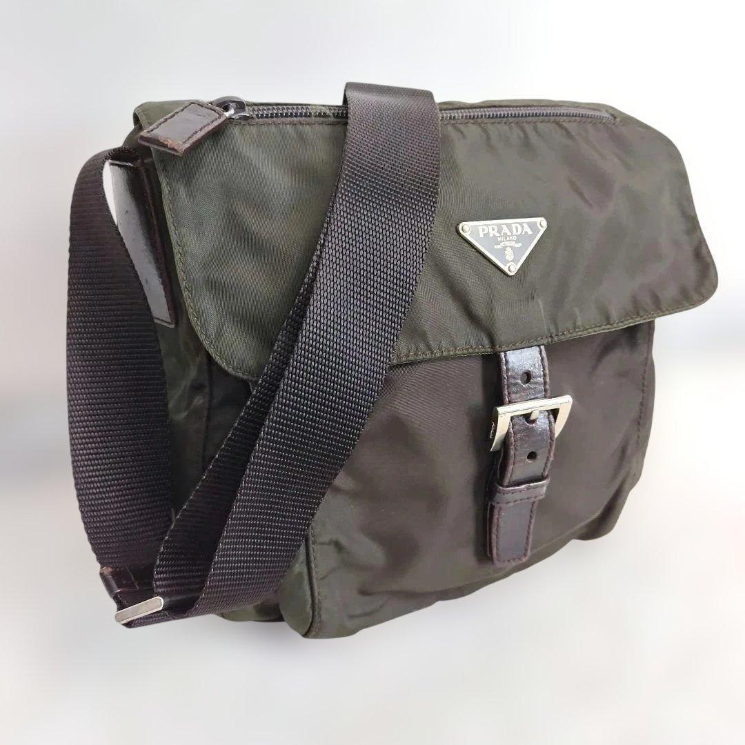 プラダ PRADA 近年モデル ショルダーバッグ 白タグ グリーン系