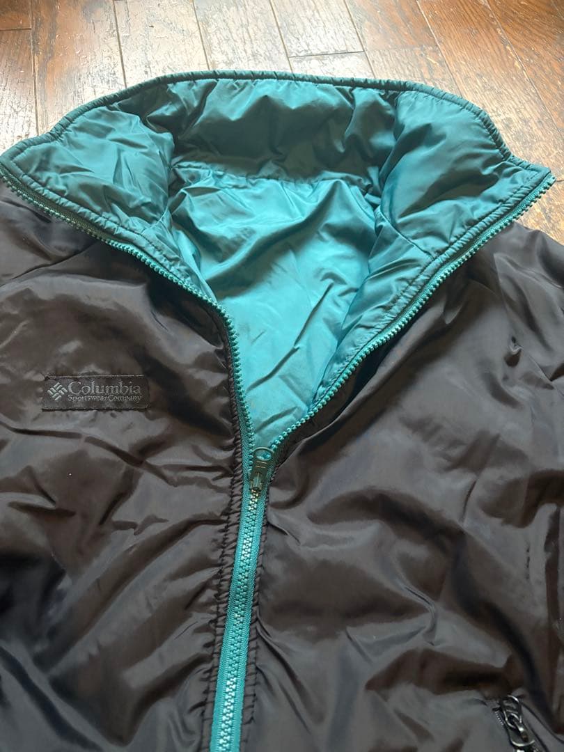 Columbia ジャンパー 黒/緑、メンズ、リバーシブル Columbia ジャンパー 黒/緑、メンズ、リバーシブル