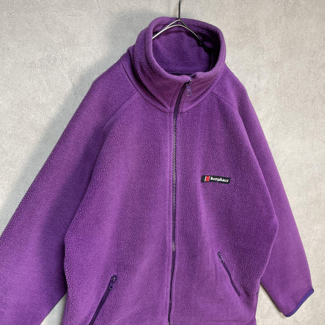 古着 80s ジャミロクワイ着用 バーグハウス フリース ジャケット パープル①