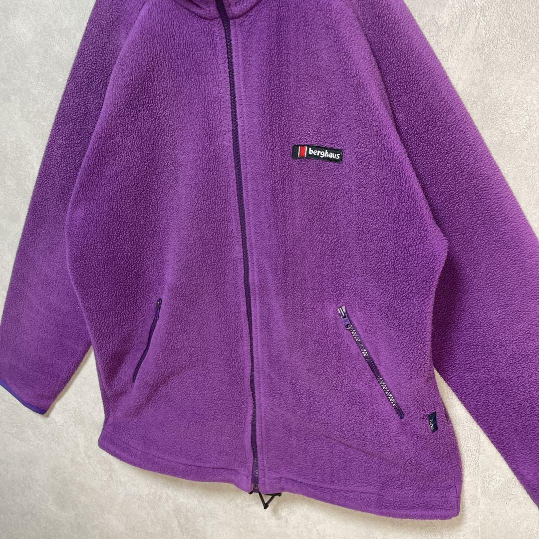 古着 80s ジャミロクワイ着用 バーグハウス フリース ジャケット パープル①