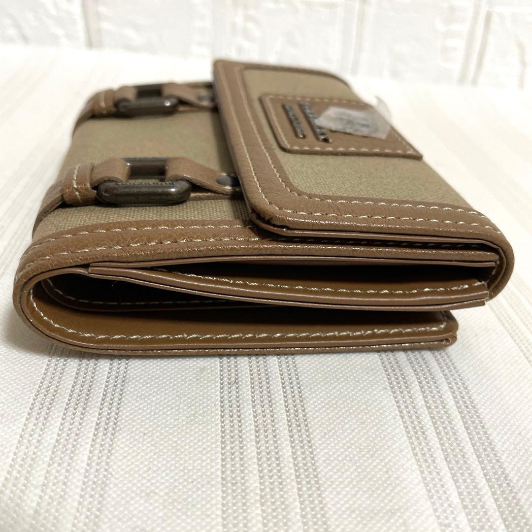 未使用品 バーバリー 折り財布 ホースロゴ キャンバス×レザー ブラウン 未使用品 バーバリー 折り財布 ホースロゴ キャンバス×レザー ブラウン