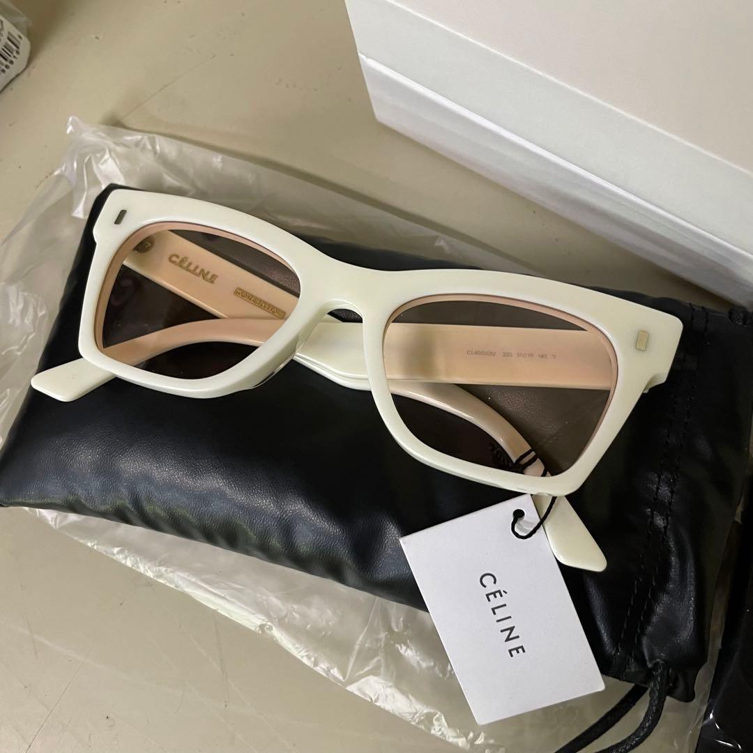 新品 セリーヌ フレーム サングラス ホワイト