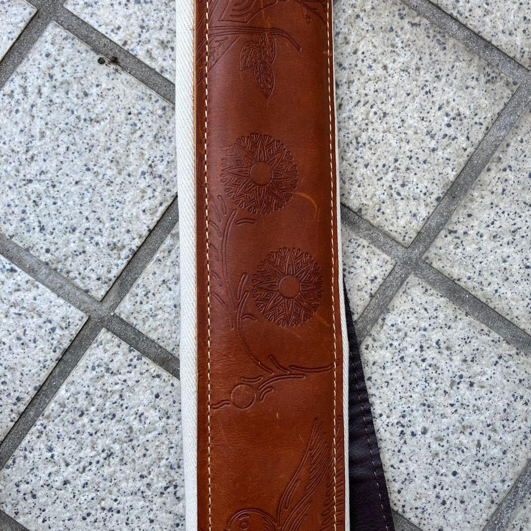 Gibson ギブソン ハミングバード ギターストラップ レザー ブラウン 1