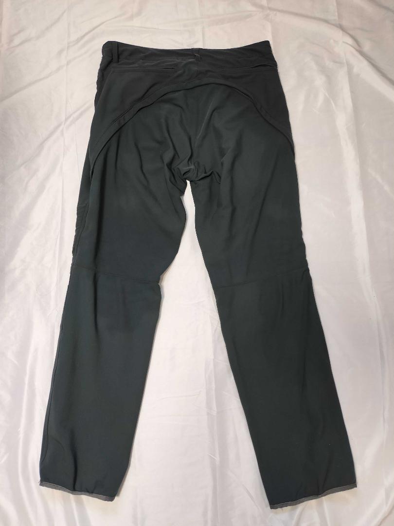 【値下 マウンテンリサーチ】Lサイズ グレー ストレッチパンツ 膝立体裁断