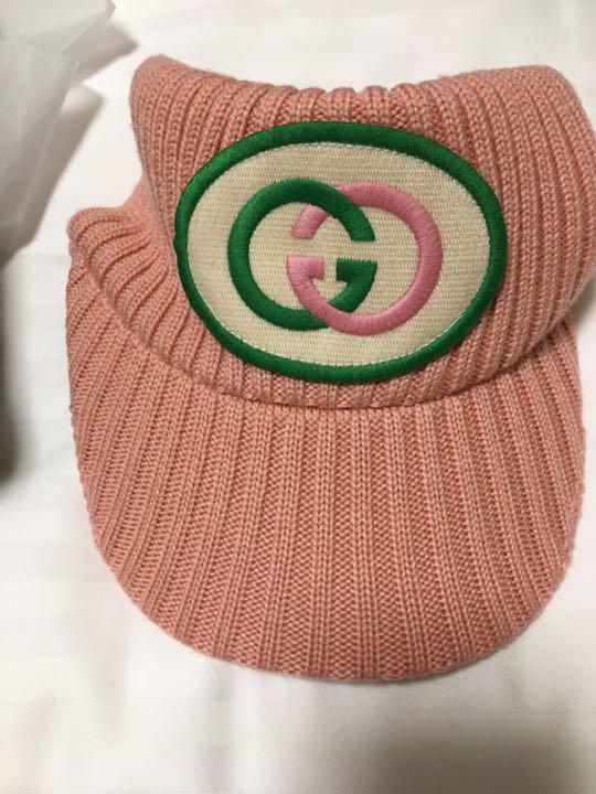 得価好評 GUCCI ゴルフなどに ニット 正規品 帽子 ピンク 新品 サンバイザー Spfhn-m72483193130 通販特価
