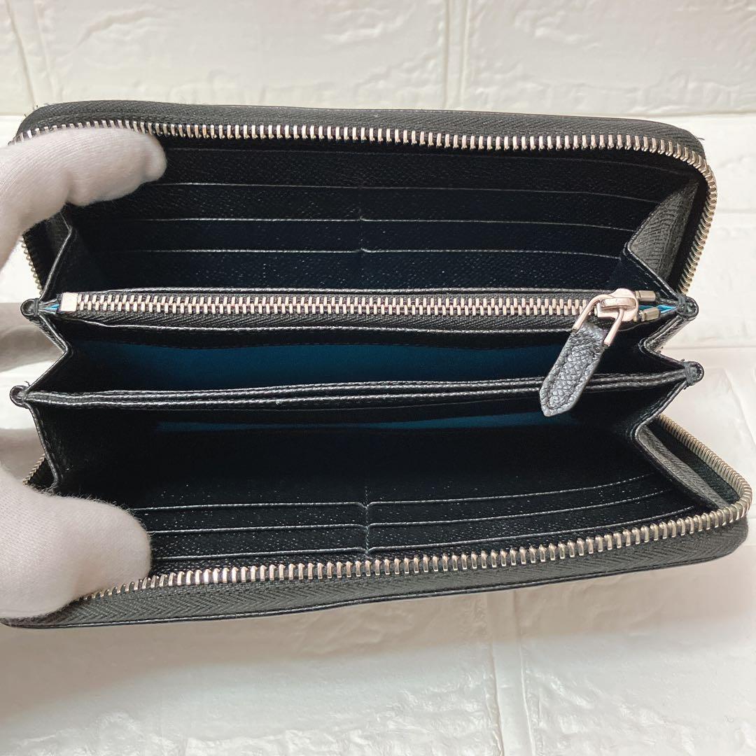 証明書あり＊ブルガリ BVLGARI レザー ラウンド 長財布 ブラックN312