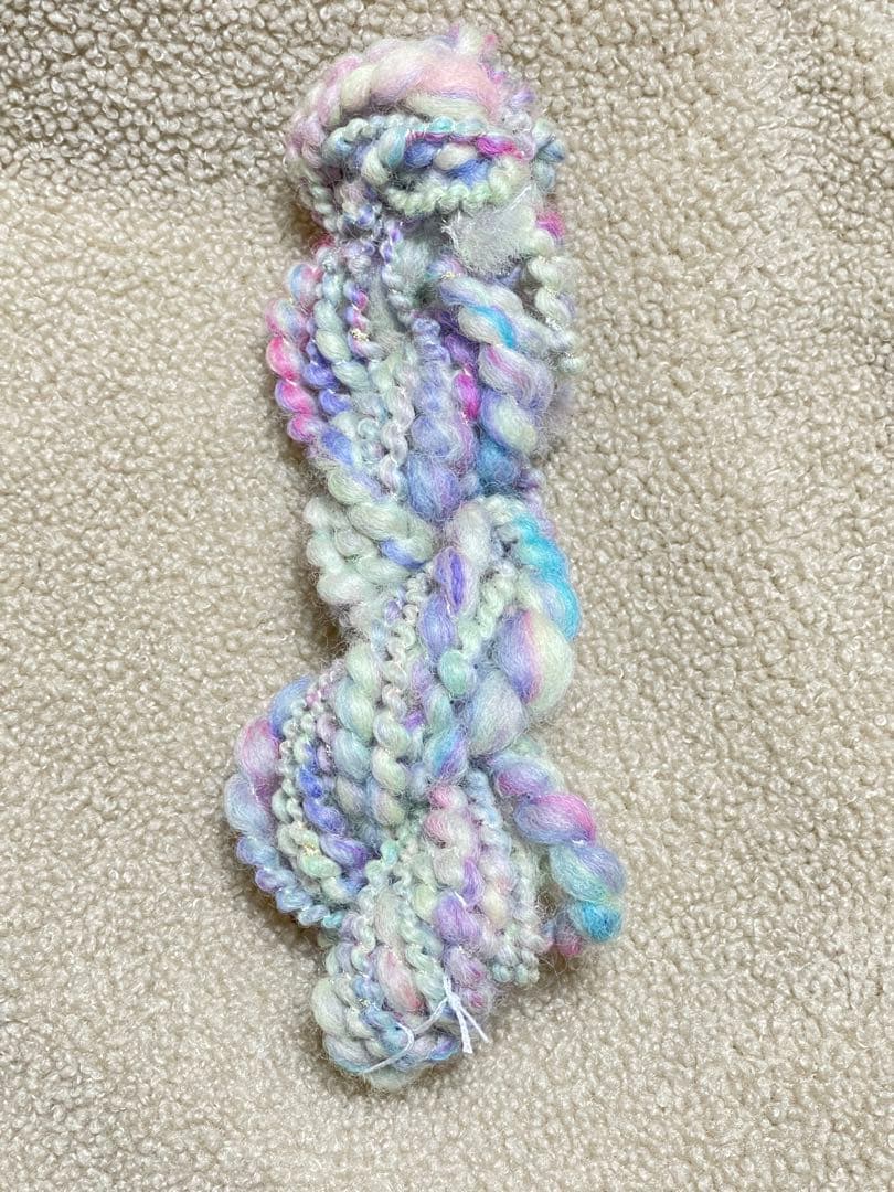 フラワーB ブルーグレイ R3 アートヤーン 手紡ぎ - 通販 - mateinbox