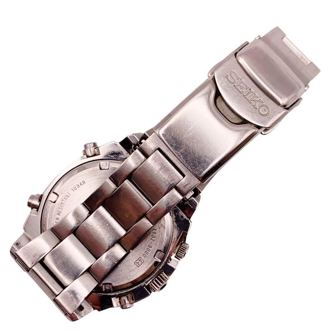 SEIKO クロノグラフ デイト シルバー ラウンド メンズ腕時計 976
