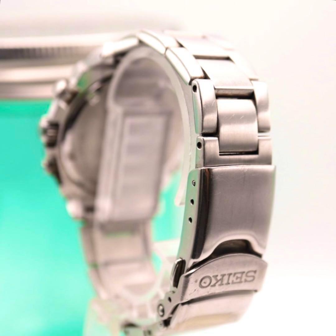 SEIKO クロノグラフ デイト シルバー ラウンド メンズ腕時計 976