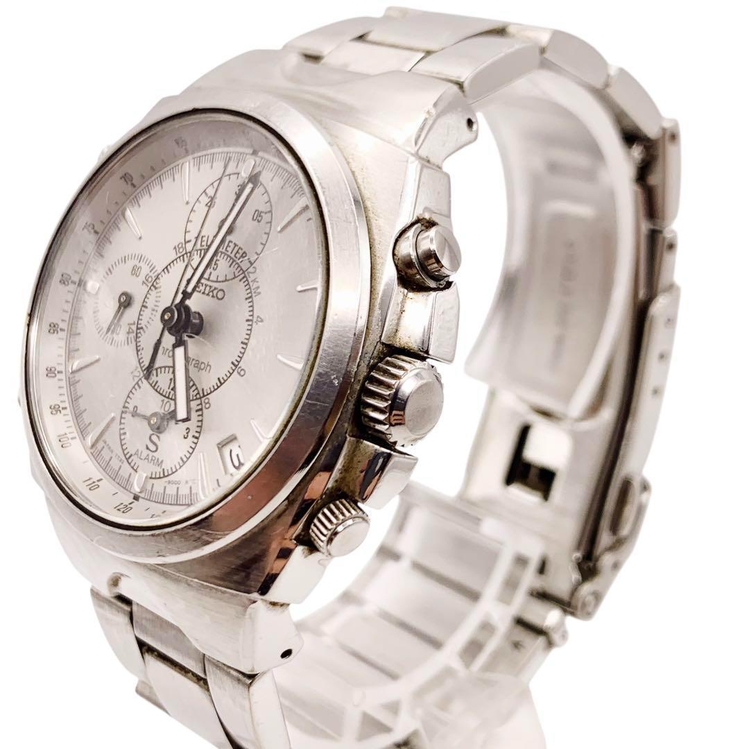SEIKO クロノグラフ デイト シルバー ラウンド メンズ腕時計 976