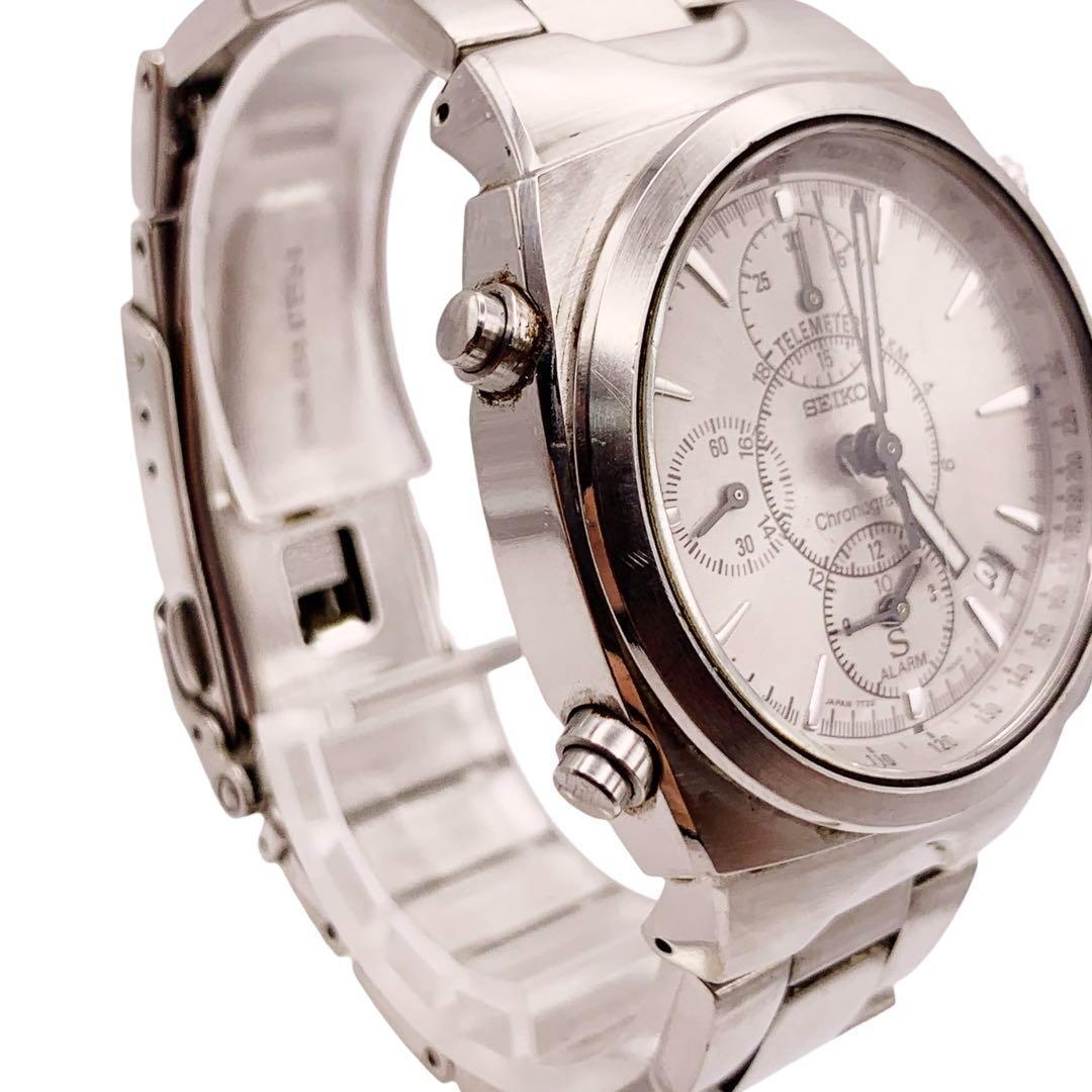 SEIKO クロノグラフ デイト シルバー ラウンド メンズ腕時計 976
