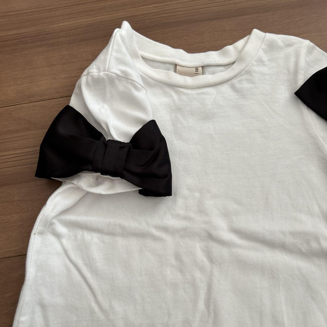repetto ホワイト Tシャツ Mサイズ リボン付き rp-s0560-3.jpg