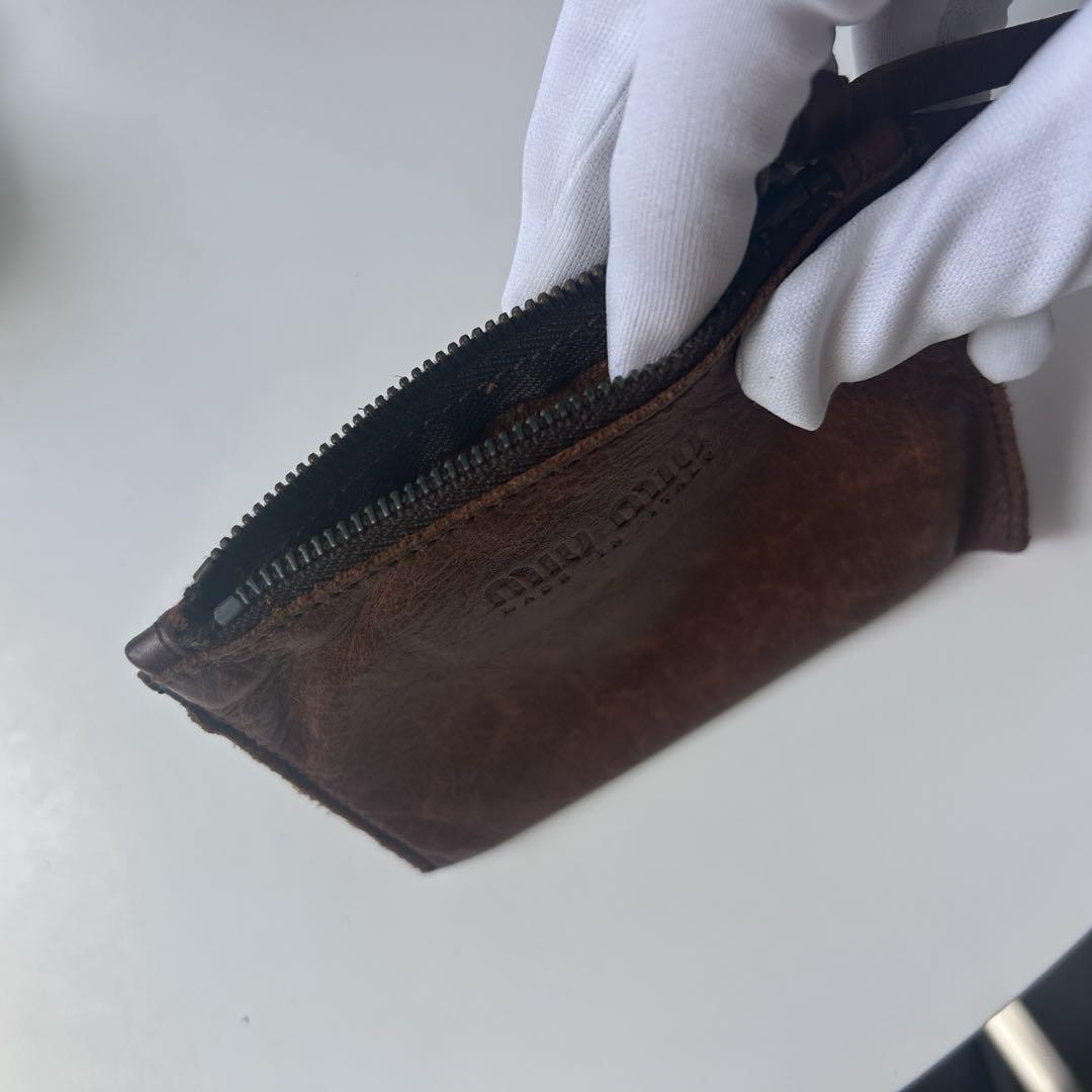 超希少❗️archive miumiu レザー　カードケース　コインケース　90s 超希少❗️archive miumiu レザー カードケース コインケース