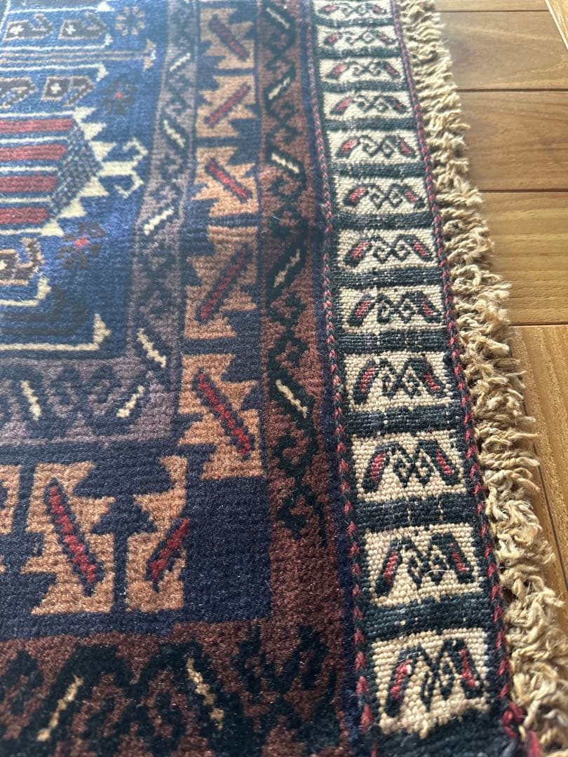 1980s アフガン バルーチラグ ミフラーブ ネイビーバルーチ 希少 1980s アフガン バルーチラグ ミフラーブ ネイビーバルーチ 希少