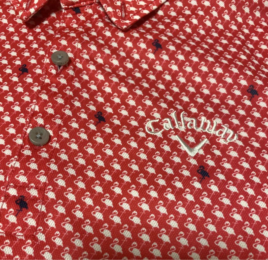 CALLAWAY キャロウェイ ポロシャツ　ゴルフ　フラミンゴ　赤　ネイビー CALLAWAY キャロウェイ ポロシャツ ゴルフ フラミンゴ 赤