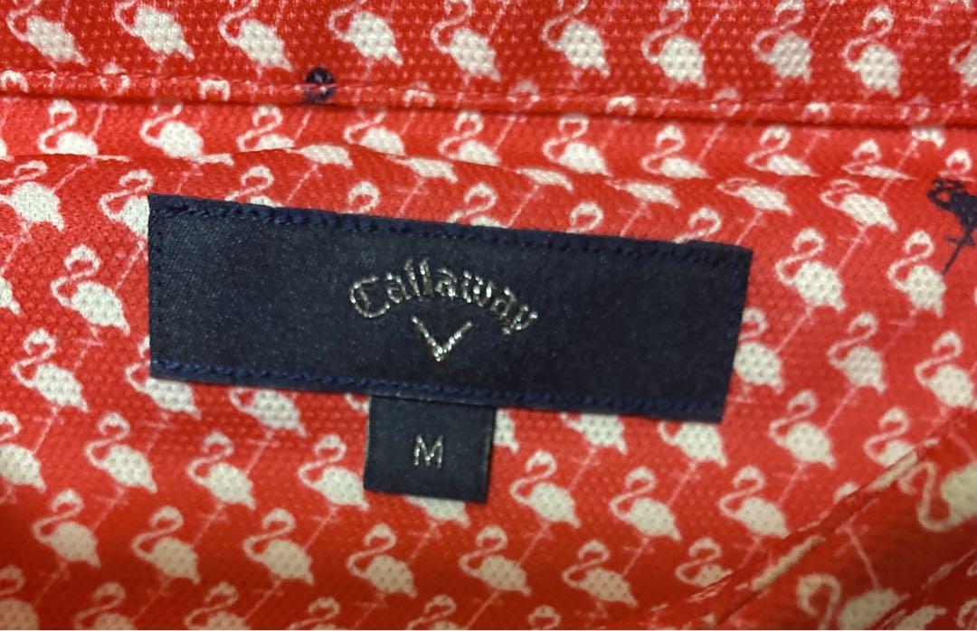 CALLAWAY キャロウェイ ポロシャツ　ゴルフ　フラミンゴ　赤　ネイビー CALLAWAY キャロウェイ ポロシャツ ゴルフ フラミンゴ 赤