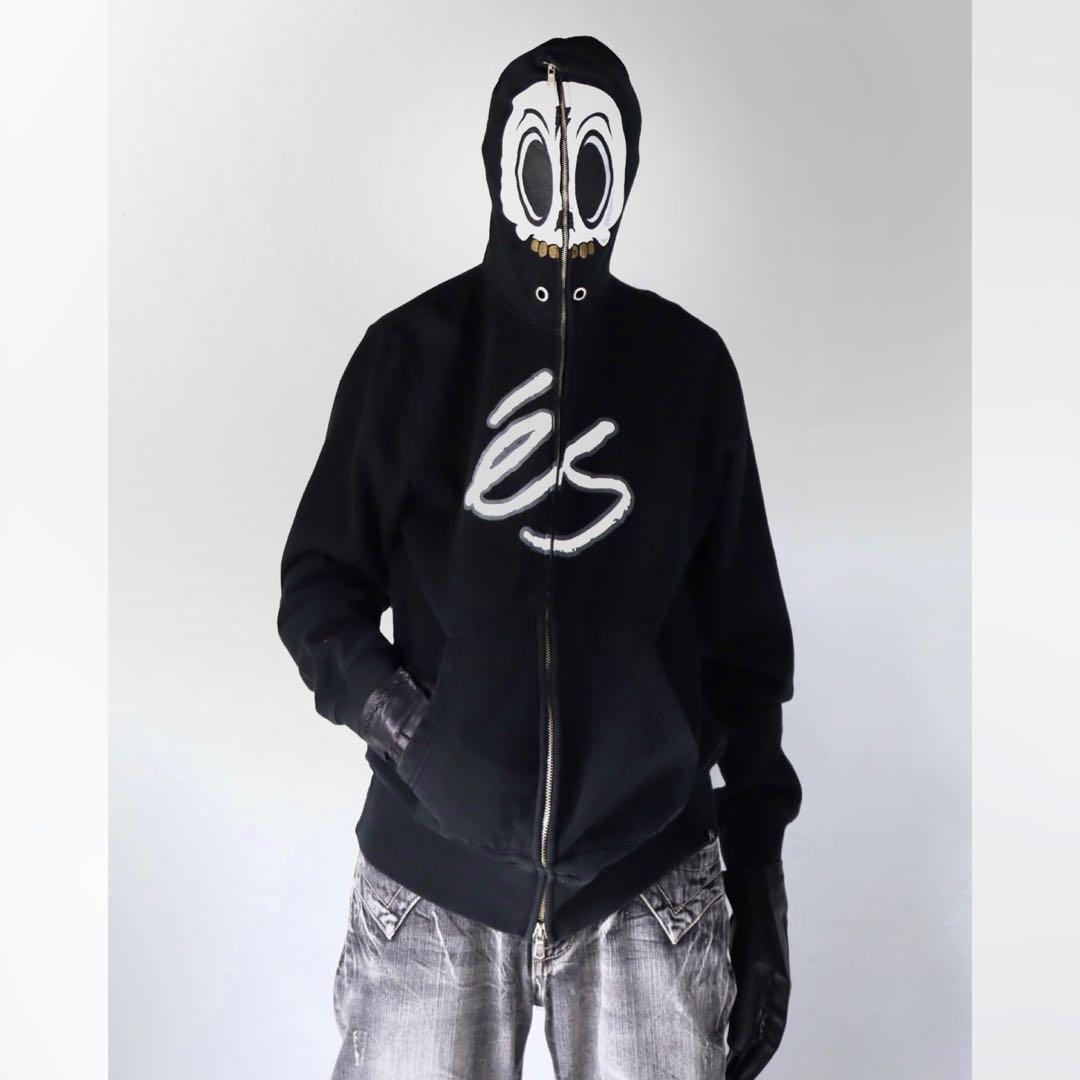 Y2K archive フルジップ ドクロフェイスパーカー ストリート 黒M Archive WWW_MERCADOAVALIA_COM_BR