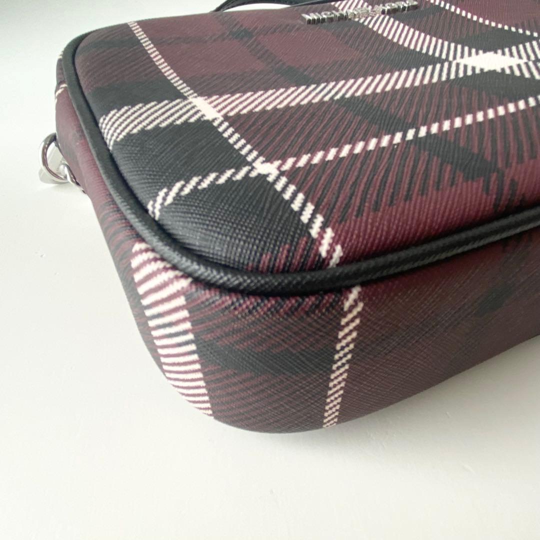 業界最安値に挑戦中！ MICHAEL KORS チェーンショルダーバーグ レザーチェックボルドー カジュアルな