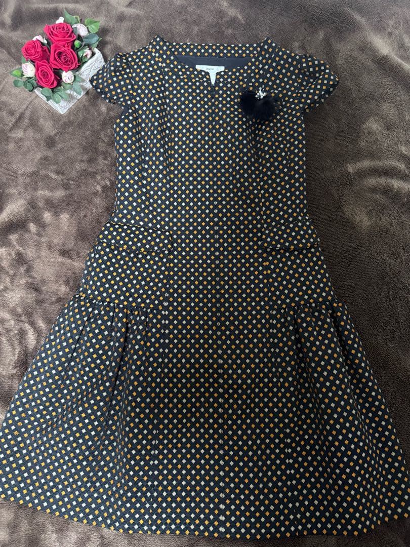 René TISSUE半袖柄ワンピース 38L Rene