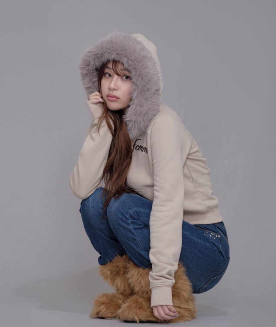 FCMM ZIP UP HOODIE/ジップアップフーディ ベージュ