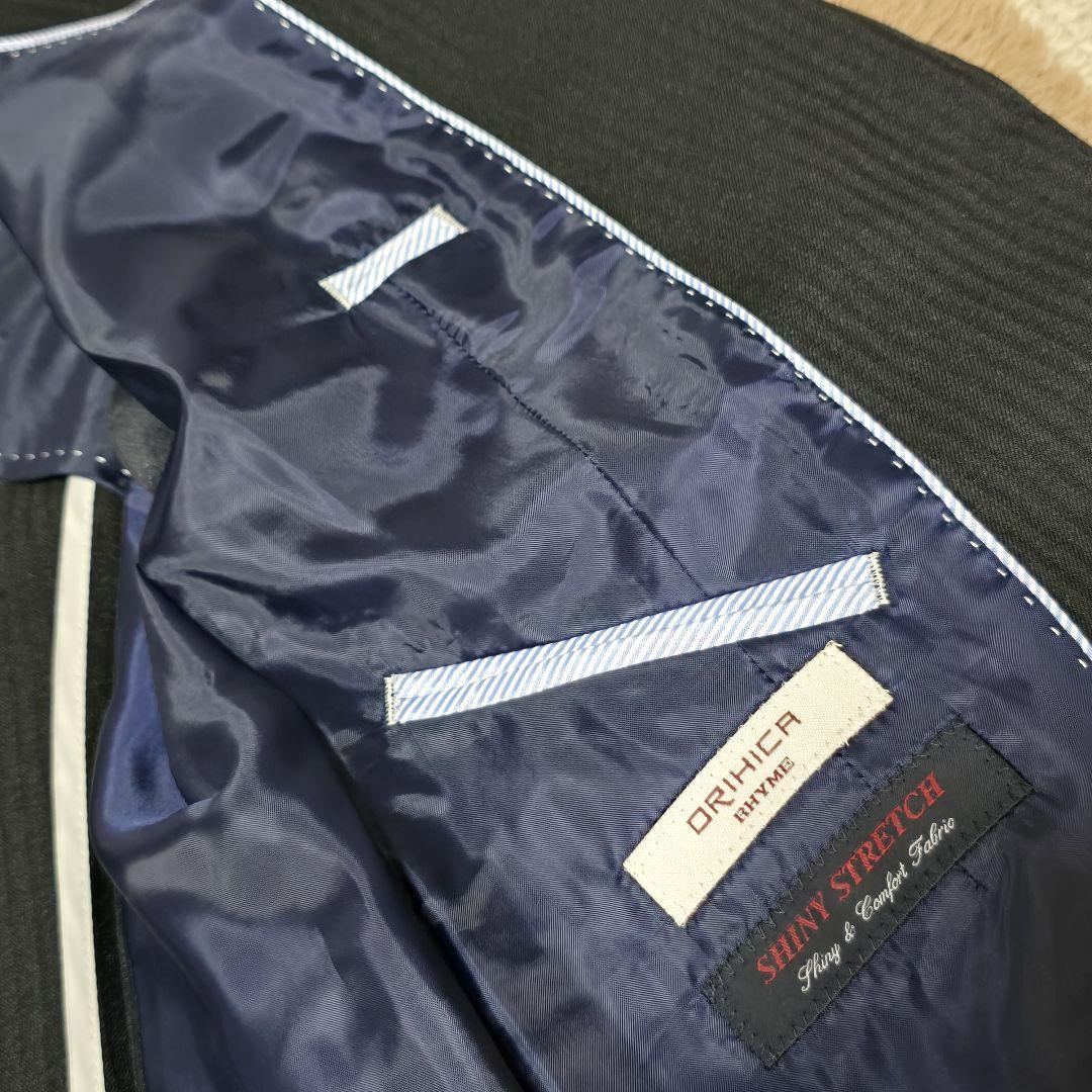 美品★ORIHICA　パンツスーツ　セットアップ　上下セット　ブラックストライプ