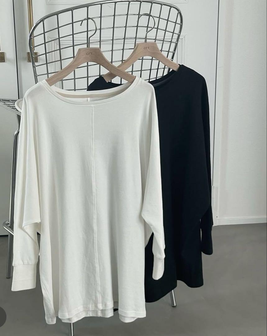 トップス CFT. sleeve rib over longTee (black)