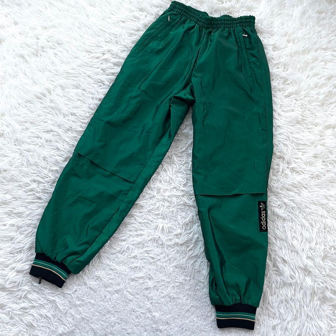 希少 adidas ヴィンテージ 刺繍 ナイロン パンツ デサント製