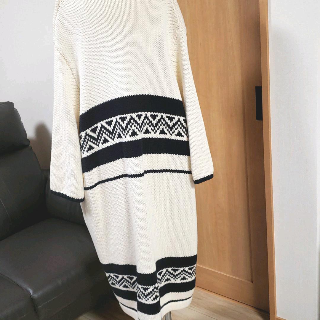 美品TODAYFUL コットンロングカーデ オルテガ柄ネイティブ柄